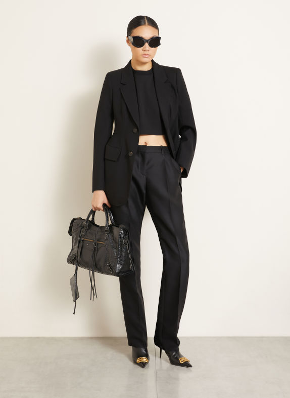 BALENCIAGA Torebka LE CITY MEDIUM z nitami CZARNY