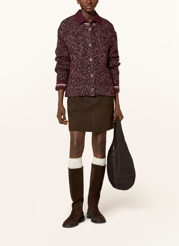 Marc O'Polo DENIM Cardigan DARK RED / CREAM / ORANGE