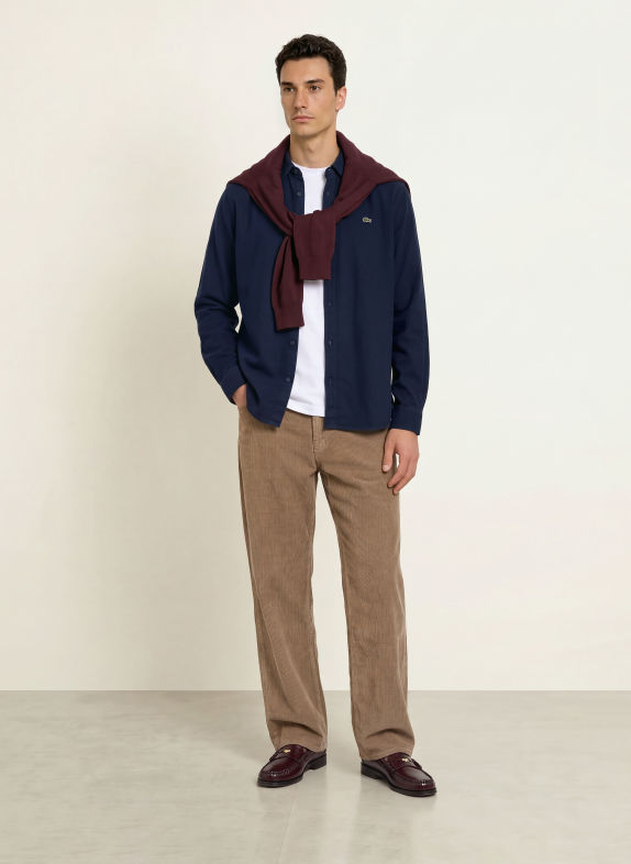 LACOSTE Flanellhemd Regular Fit DUNKELBLAU