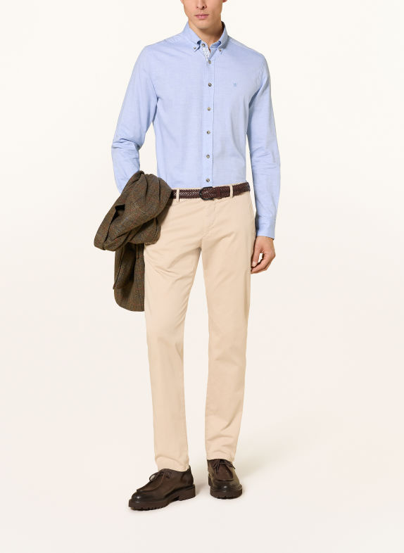 HACKETT LONDON Flanellen overhemd Tailored Fit LICHTBLAUW