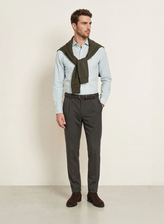 HACKETT LONDON Overhemd Tailored Fit GROEN / WIT