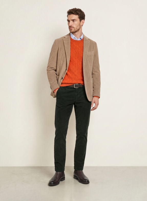 HACKETT LONDON Pantalon en velours côtelé KENSINGTON, coupe slim GROEN