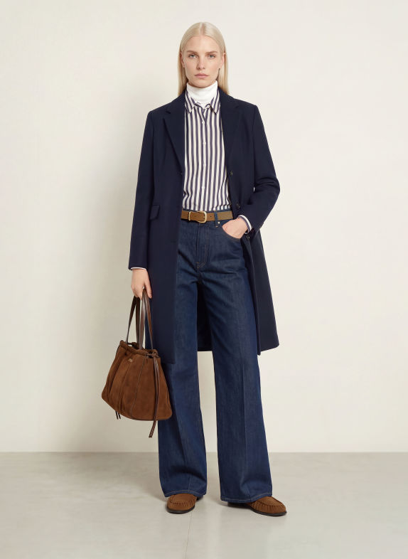 TOMMY HILFIGER Wollen mantel DONKERBLAUW