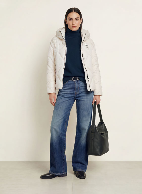 Blauer Daunenjacke TYNDALE WEISS