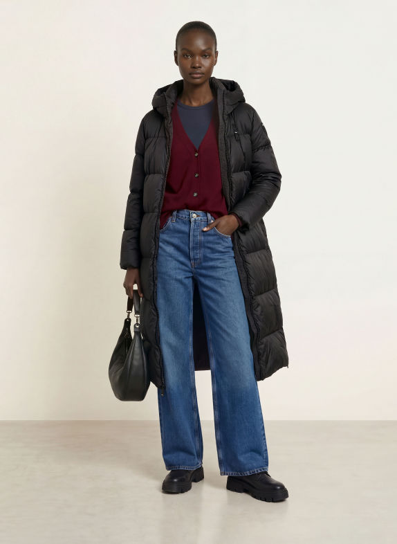 Blauer Daunenmantel CELIA SCHWARZ