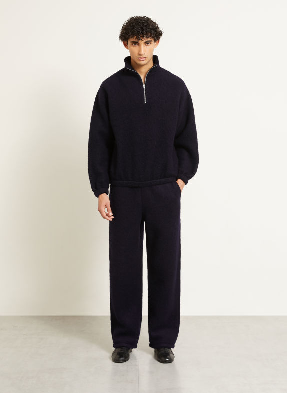 JIL SANDER Pull col zippé BLEU FONCÉ