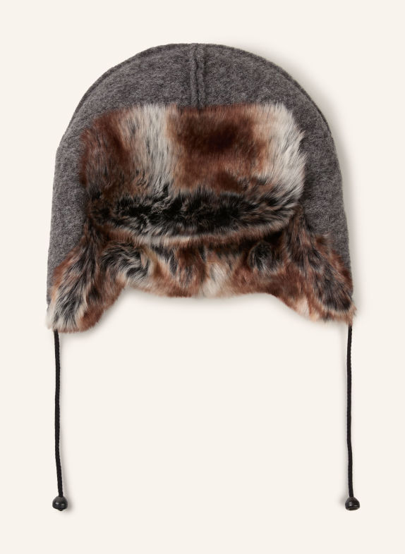 66°NORTH KALDI ARTIC Hat with Faux Fur GRAY / BROWN