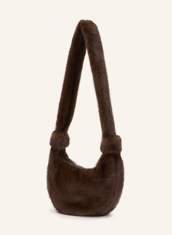 MOS MOSH Sac à bandoulière MMCIA en fausse fourrure MARRON FONCÉ