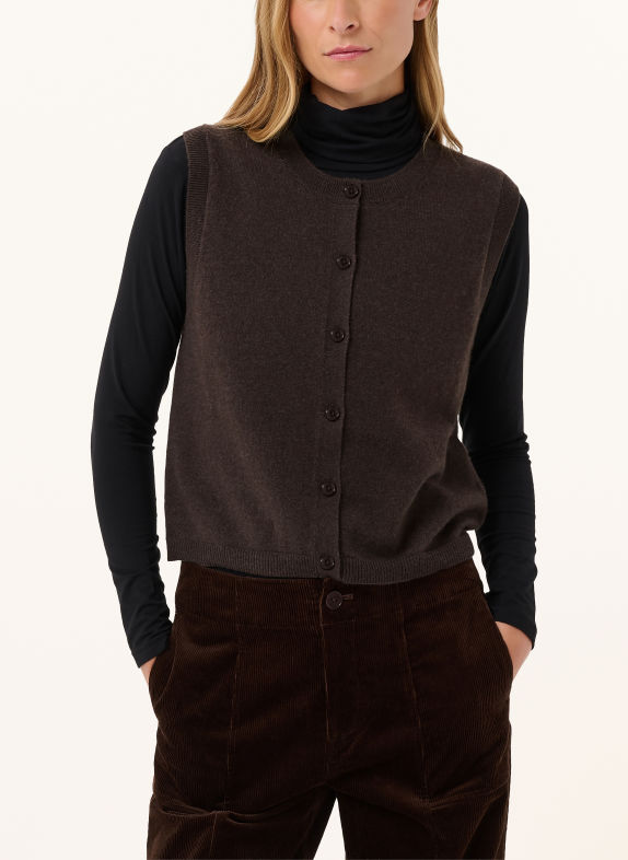 Part Two Strickweste CANIAPW aus Cashmere DUNKELBRAUN