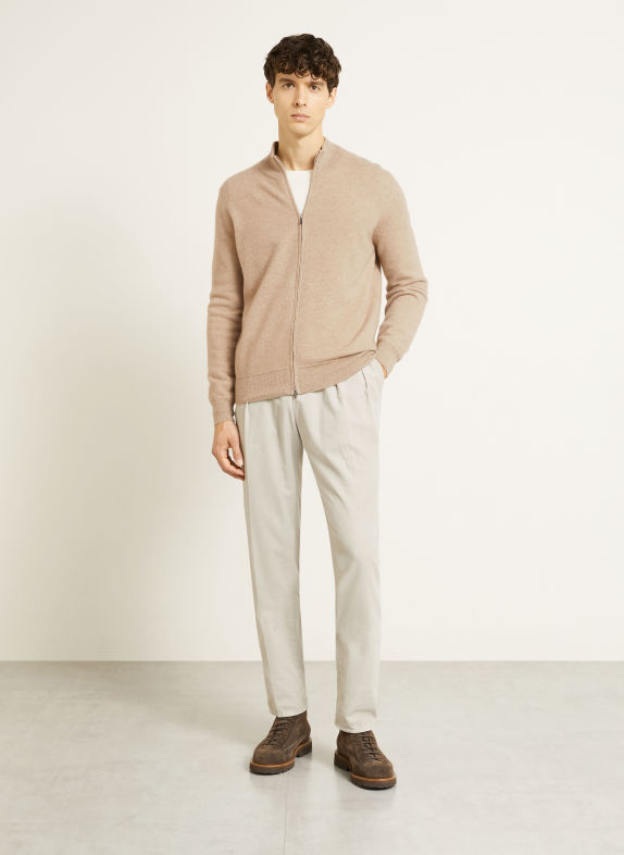 FIORONI Cashmere cardigan LIGHT BROWN