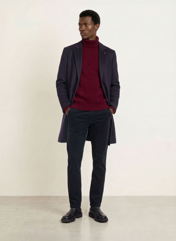 TOMMY HILFIGER Cordchino DENTON Slim Straight Fit DUNKELBLAU
