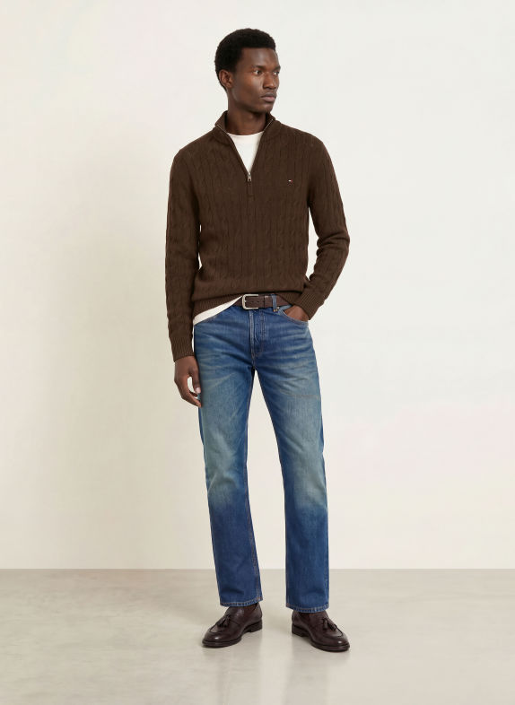 TOMMY HILFIGER Troyer DUNKELBRAUN