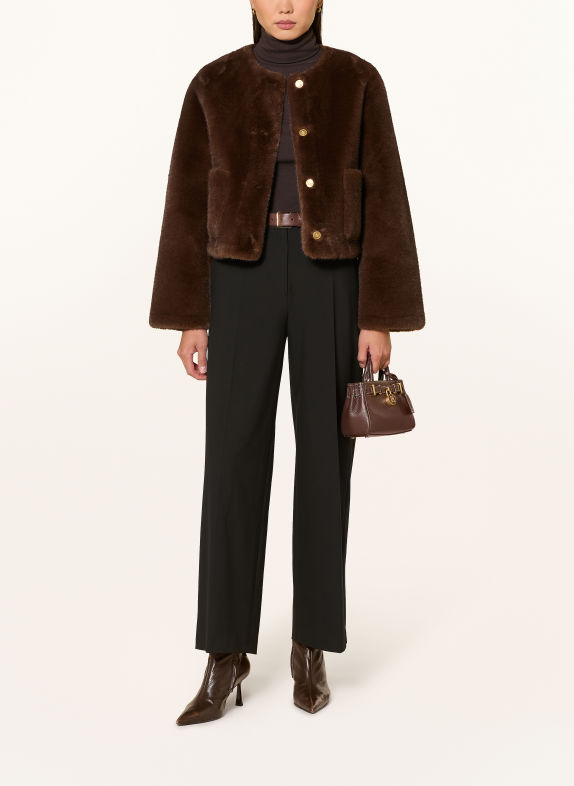 TOMMY HILFIGER Kunstfell-Jacke BRAUN