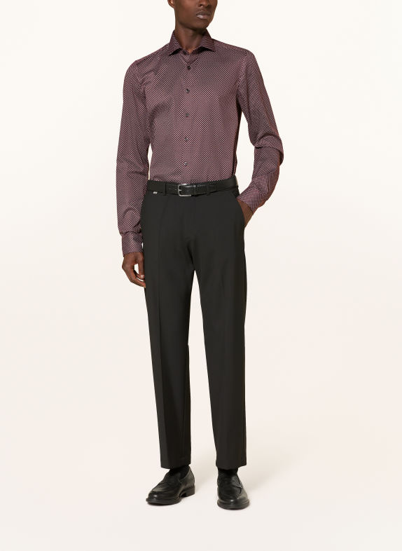 OLYMP Chemise Level Five coupe ajustée ROUGE FONCÉ / BLEU CLAIR / BLANC