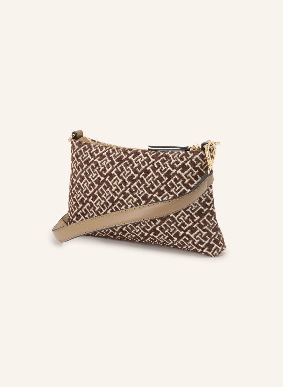 TOMMY HILFIGER Sac épaule MINI MARRON / OR / BLANC