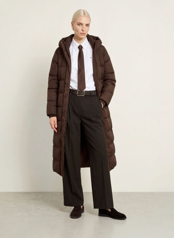 TOMMY HILFIGER Daunenmantel DUNKELBRAUN