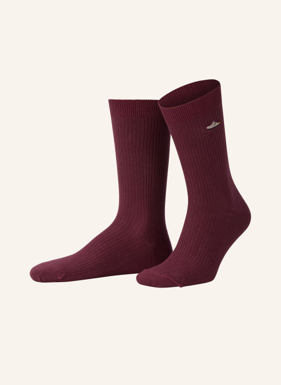 BIRKENSTOCK Skarpety COTTON RIB ZINFANDEL CIEMNOCZERWONY