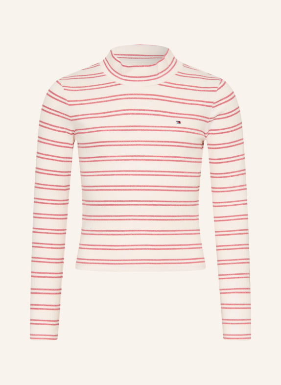 TOMMY HILFIGER Longsleeve mit Glitzergarn CREME / ROSA