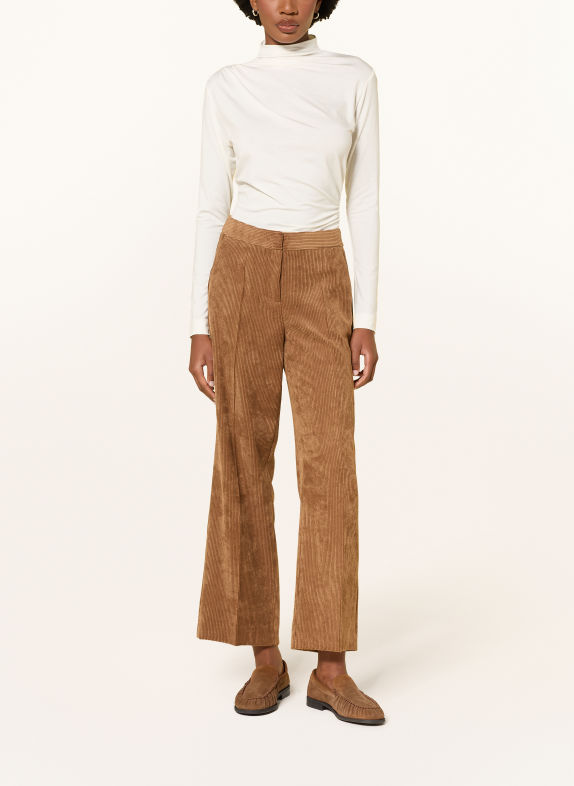 LUISA CERANO 7/8-length corduroy trousers COGNAC