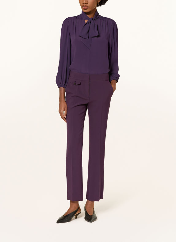 LUISA CERANO Tie-neck blouse with silk DARK PURPLE