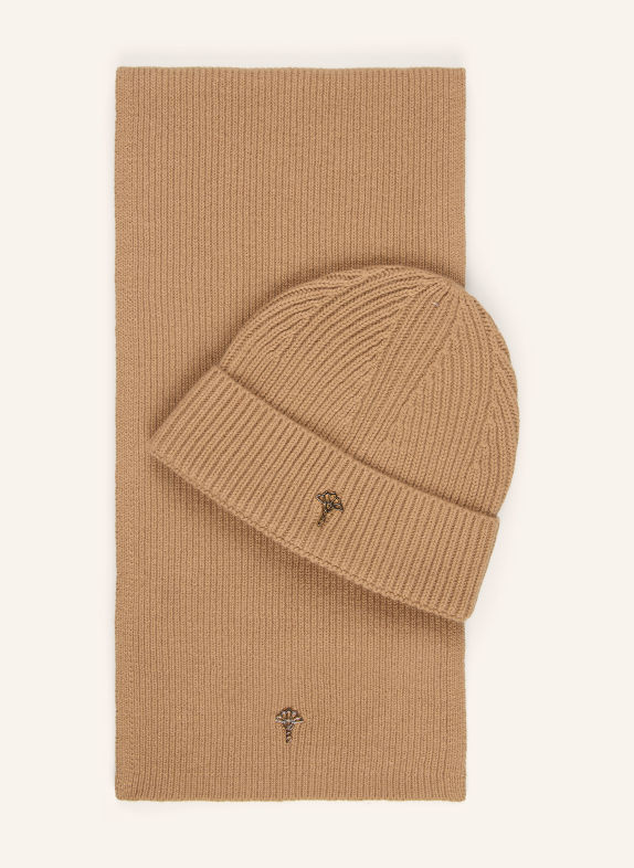 JOOP! Set AMANTE: Schal und Mütze mit Geschenkbox BEIGE
