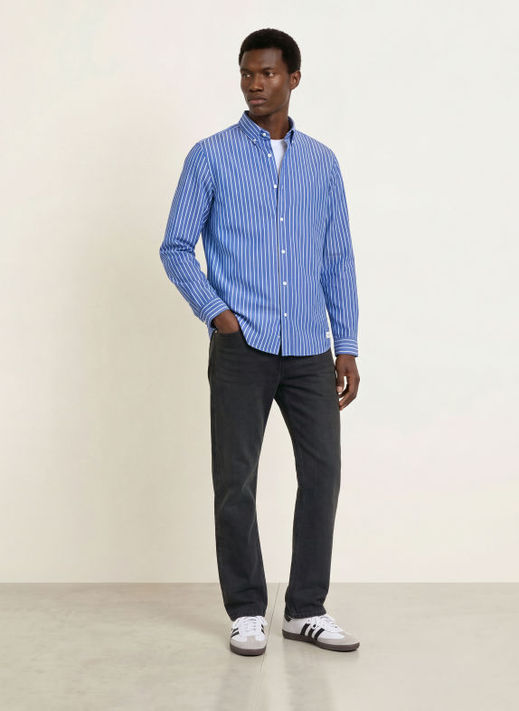 NOWADAYS Overhemd Comfort Fit BLAUW / WIT