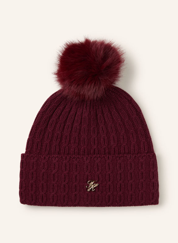 TOMMY HILFIGER Mütze DUNKELROT