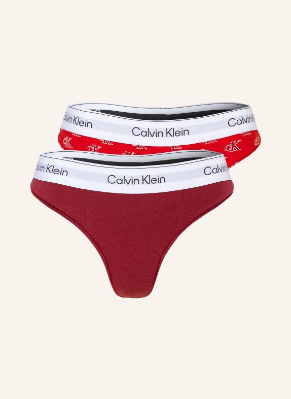 Calvin Klein 2er-Pack Strings ICON COTTON MODAL ROT / DUNKELROT / WEISS
