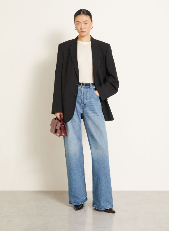 JACQUEMUS Wide Leg Jeans LE DE-NIMES LARGE 33C BLUE/TABAC