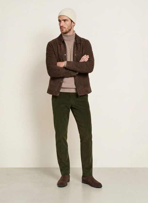 HILTL Pantaloni din velur PARMA, croială regulată VERDE