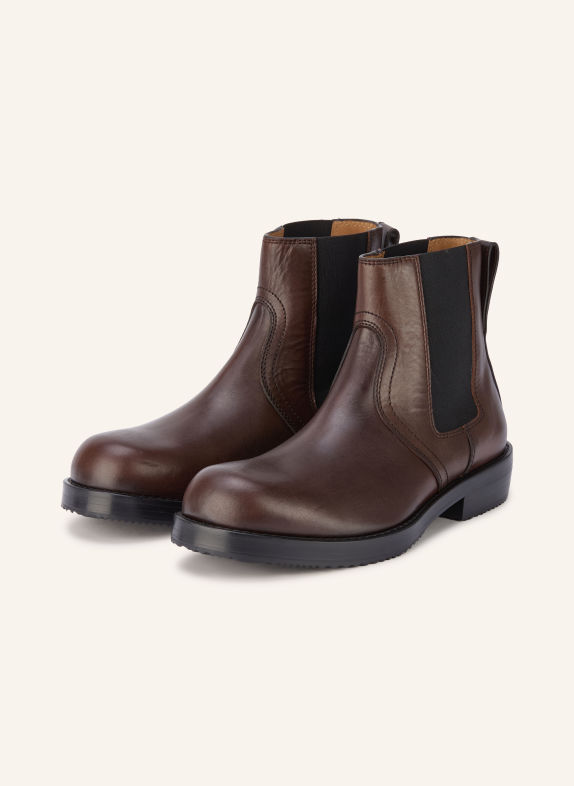 DRIES VAN NOTEN Chelsea-Boots DUNKELBRAUN / SCHWARZ