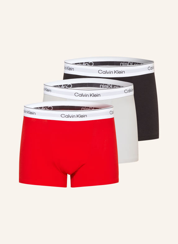 Calvin Klein 3-pak Boxershorts ICON COTTON STRETCH SORT / LYSEGRÅ / SORT