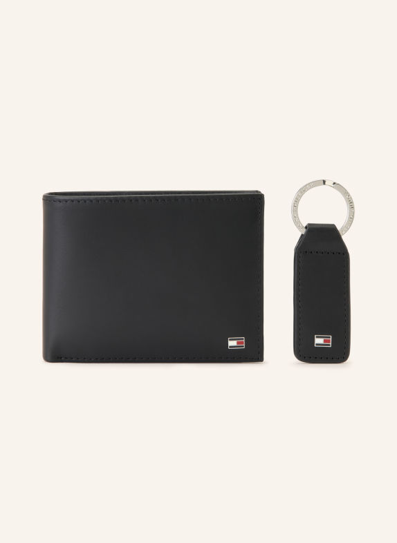 TOMMY HILFIGER Set: Geldbörse und Schlüsselanhänger SCHWARZ