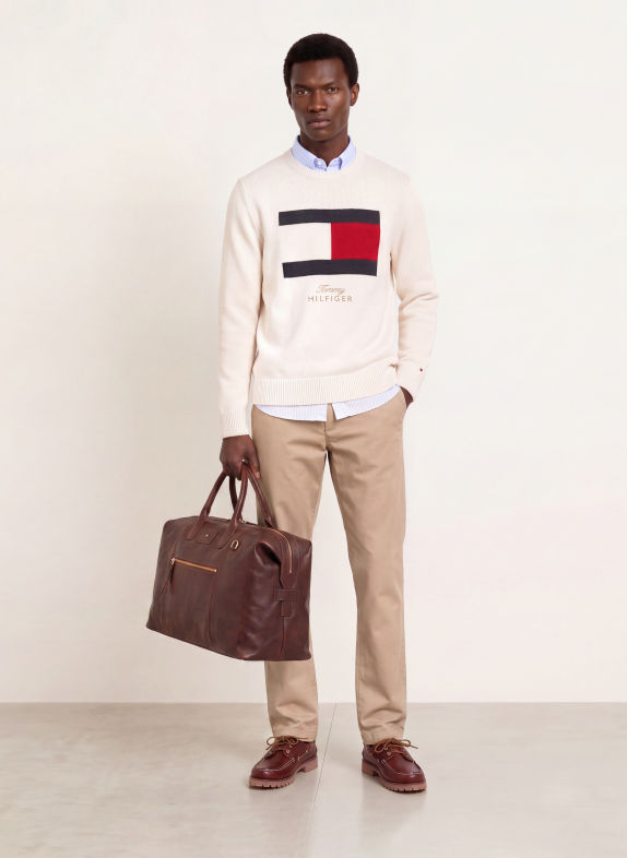 TOMMY HILFIGER Sac week-end MARRON FONCÉ / OR