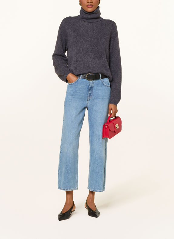 RIANI Sweater made with merino wool and a detachable Collar DARK GRAY