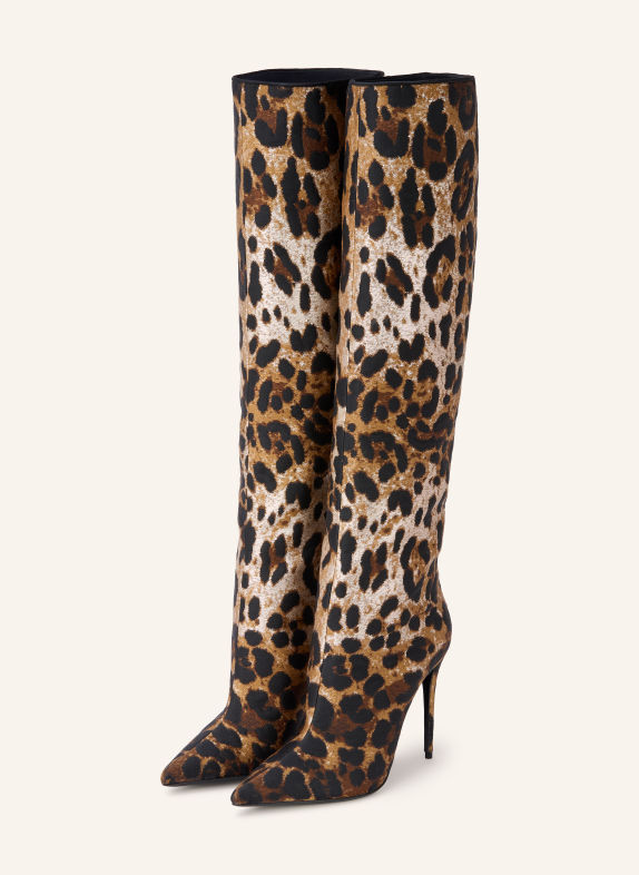 DOLCE & GABBANA Overknee laarzen ZWART / LICHTBRUIN / BRUIN