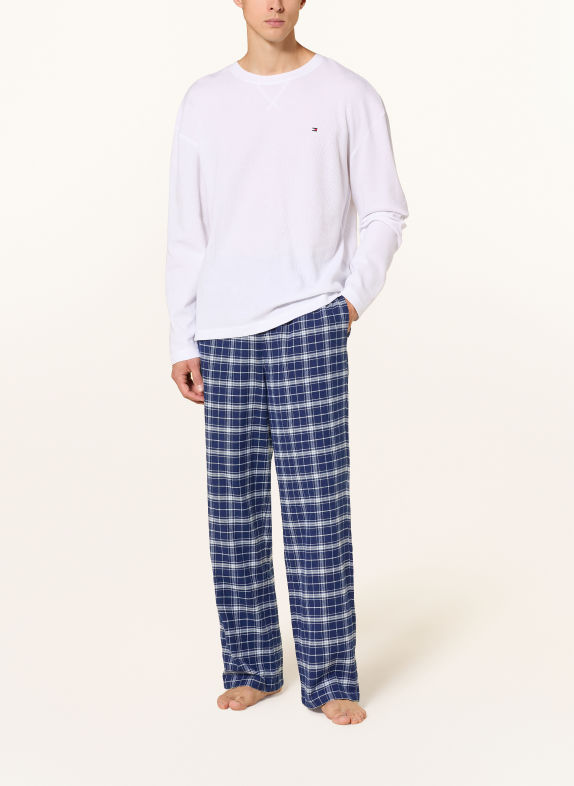 TOMMY HILFIGER Pijama ALB / ALBASTRU ÎNCHIS