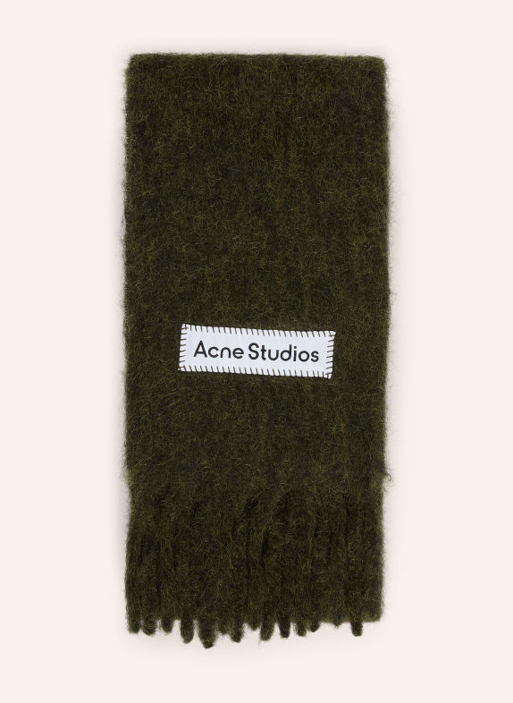 Acne Studios Eșarfă din alpaca VERDE ÎNCHIS