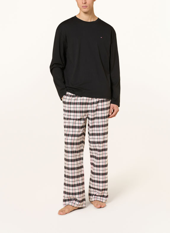 TOMMY HILFIGER Pijama NEGRU / ROȘU / ALB