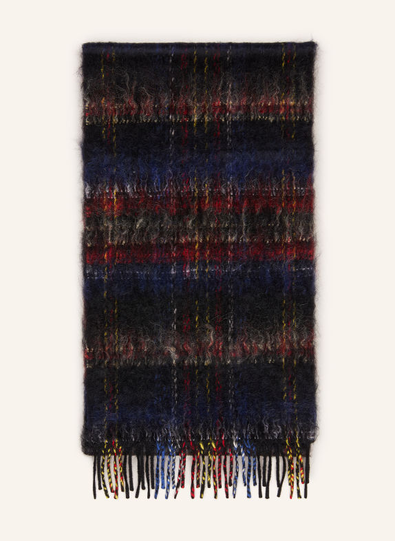 Acne Studios Sjaal met mohair ZWART / DONKERROOD / DONKERBLAUW