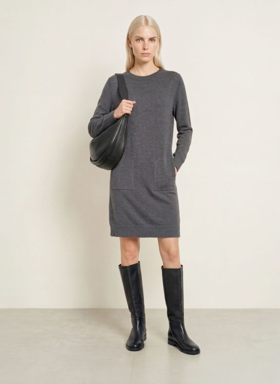 FRIEDA & FREDDIES Strickkleid DUNKELGRAU