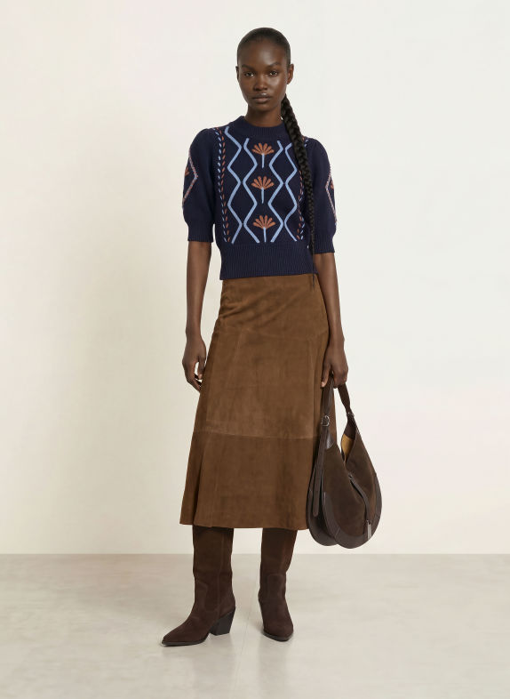 Rails Pullover ADDY mit 3/4-Arm DUNKELBLAU / CAMEL / HELLBLAU