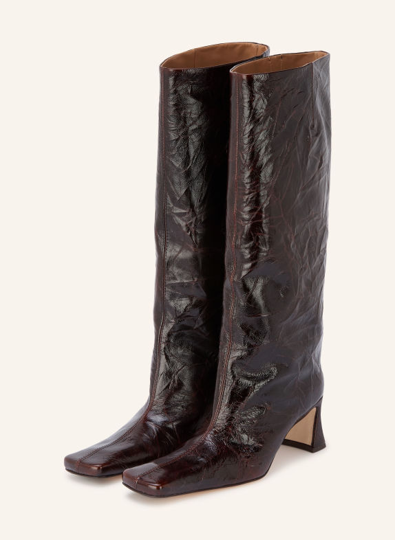 MIISTA Lackstiefel BLUMA DUNKELBRAUN