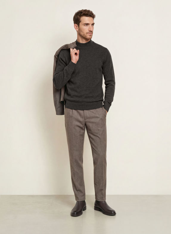 PROFUOMO Trui MARRON FONCÉ
