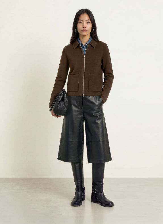 SELECTED Strickjacke DUNKELBRAUN
