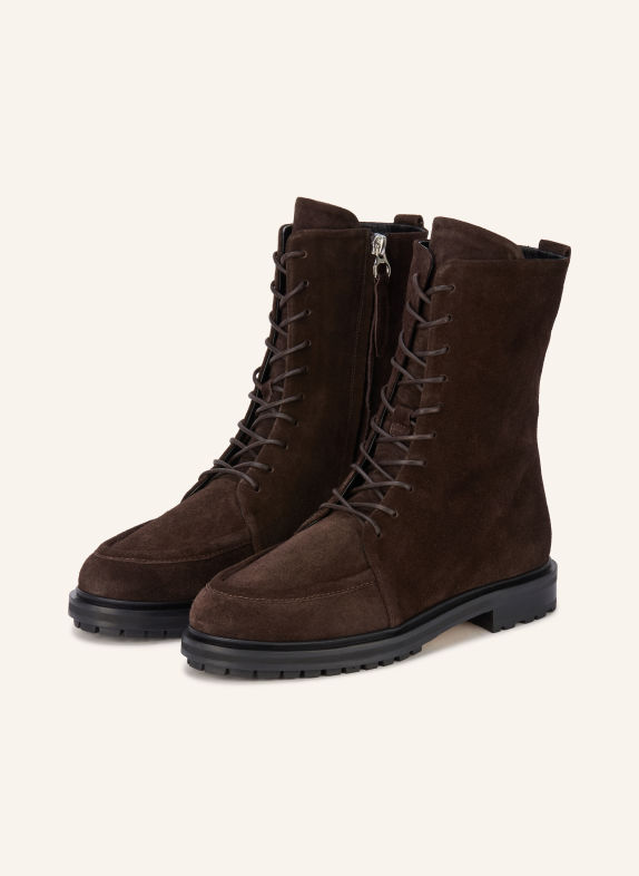 Aeyde Boots à lacets TATE MARRON FONCÉ