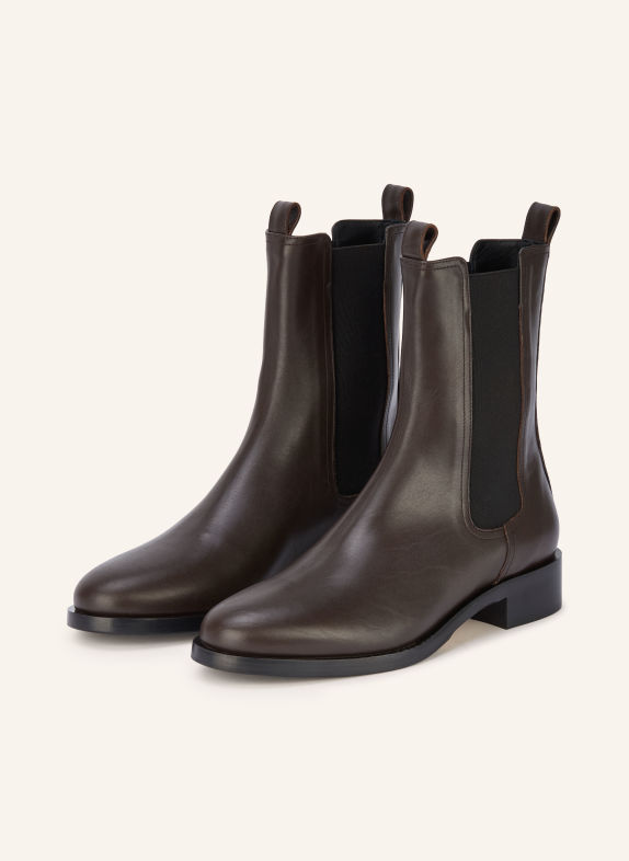 Aeyde Bottines Chelsea CASPAR MARRON FONCÉ