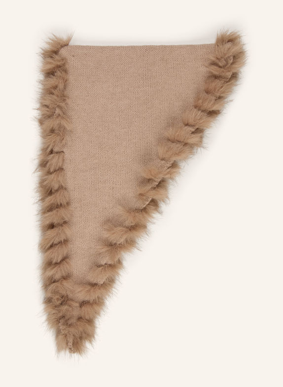 LOEVENICH Dreieckstuch mit Kunstfell BEIGE