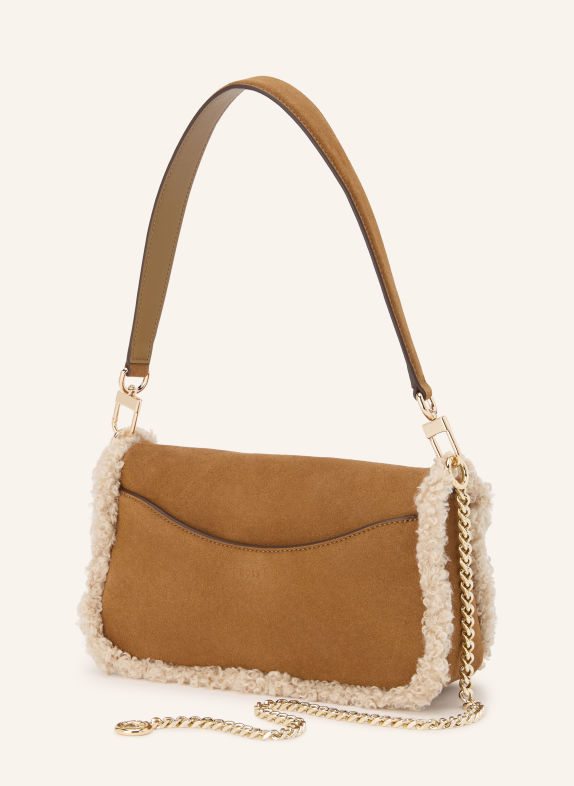 BOSS Handtasche BOSS BEYOND mit Teddyfell COGNAC / CREME
