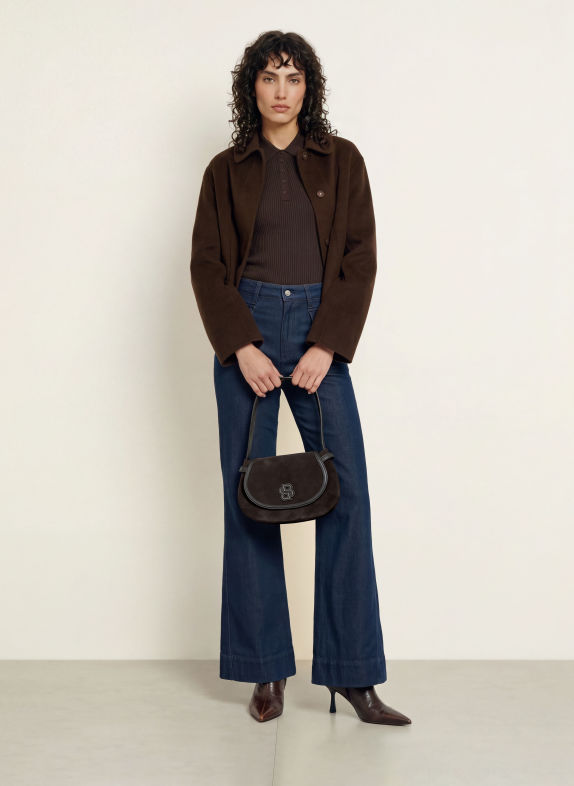 BOSS ANETT Handbag DARK BROWN